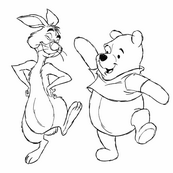 coloriage winnie danse avec coco lapin